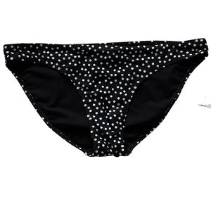 NWT Ralph Lauren Bikini Bottom Black White‎ Polka Dot Women Size 16W Mid Rise